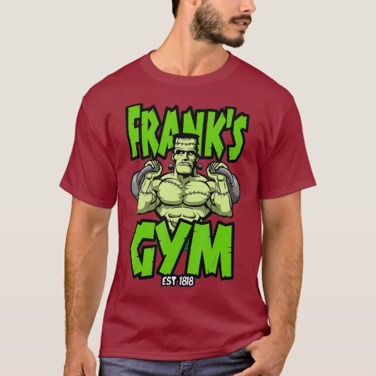 T-shirt Frankenstein Kettlebell Fitness Gym Halloween (Devant)