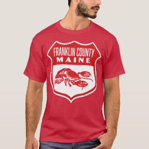 T-shirt Franklin County Maine Retro Shield Red