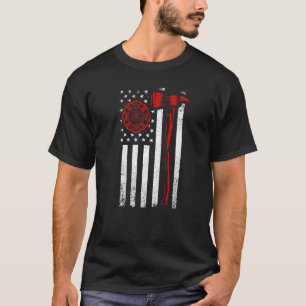 T-shirt Frapeau américain Ax Red Line