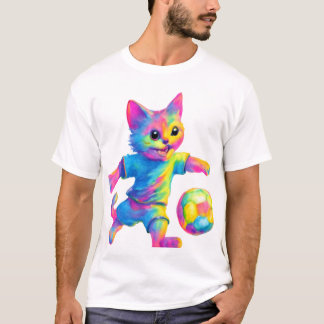 T-shirt Frappe de chat - Joli Soccer Jouer Chat