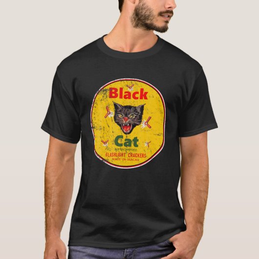 T-shirt Frappe de chat noir (Devant)