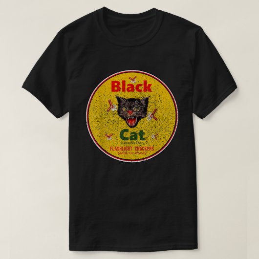 T-shirt Frappe de chat noir (Design devant)