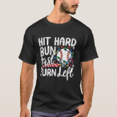 T-shirt Frapper à la dure Fast Turn Left Baseball Christma (Devant)