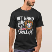 T-shirt Frapper à la dure Fast Turn Left Baseball Christma (Devant)