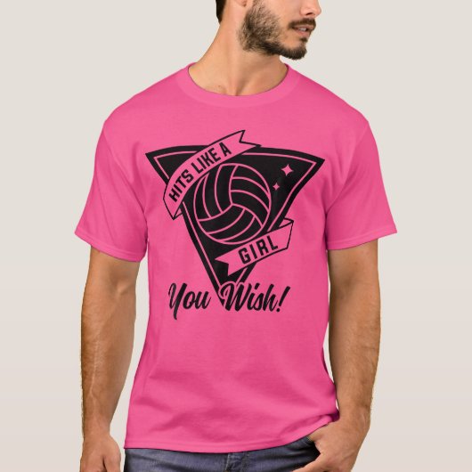 T-shirt Frapper Comme Fille Volleyball Joueur Sport Jeu Pl (Devant)