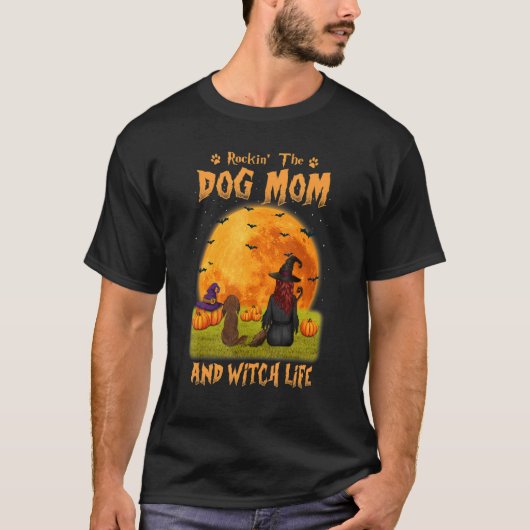 T-shirt Frapper La Sorcière Maman Chien Long Haired Dachsh (Devant)