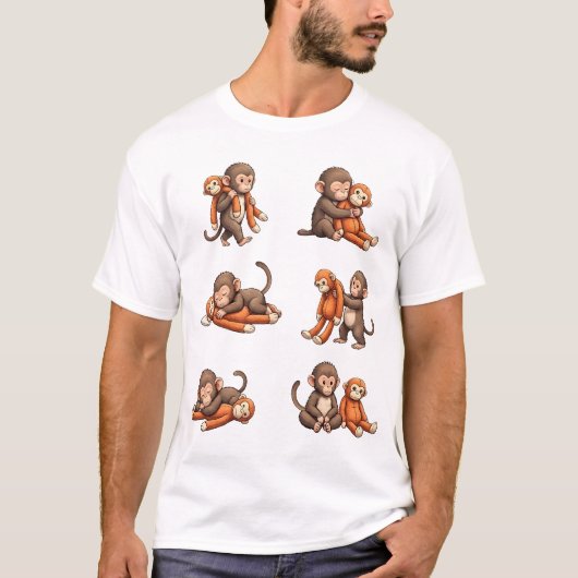 T-shirt Frapper le design de bébé singe (Devant)