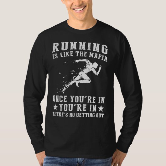 T-shirt Frappez le trottoir, ne revenez pas ! Funny Runnin (Devant)