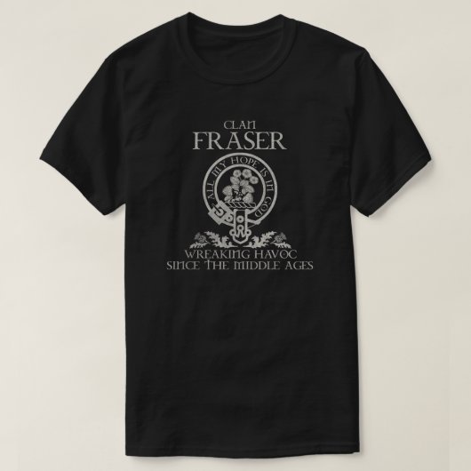 T-shirt Fraser Clan crest Scottish nom tartan Thistle (Design devant)