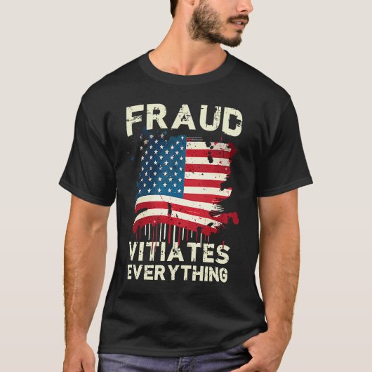T-shirt Fraud Vitiates Everything Grunge American Flag Pat (Devant)
