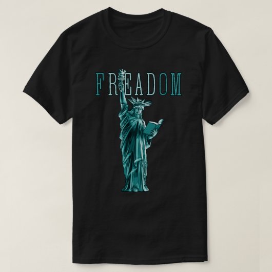T-shirt Freadom Bookish Statue De La Liberté (Design devant)