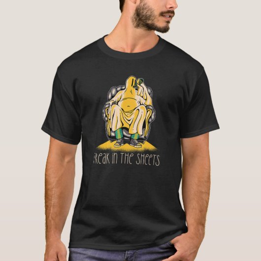 T-shirt FREAK IN THE SHEETS Drunk Ghost Halloween Meme (Devant)