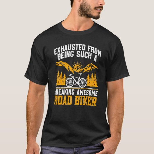 T-shirt Freaking Awesome Road Biker Cycling Biking Cyclist (Devant)