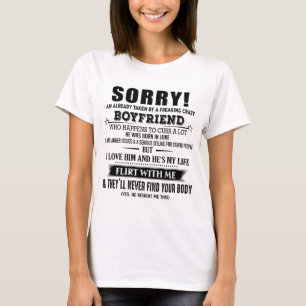 T-shirt Freaking Crazy Boyfriend Il est né en juin