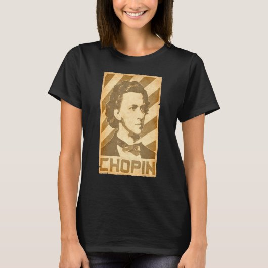 T-shirt Frederic Chopin Poster Vintage Torn (Devant)