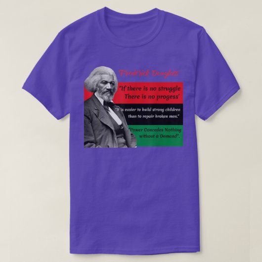 T-shirt Frederick Douglass cite le drapeau panafricain Bla (Design devant)