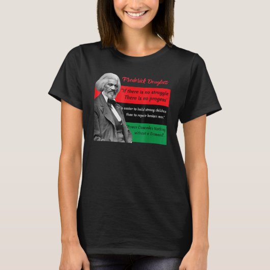T-shirt Frederick Douglass cite le drapeau panafricain Bla (Devant)