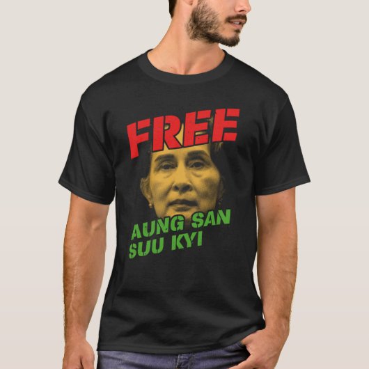 T-shirt Free Aung San Suu Kyi Save Myanmar No To Military (Devant)