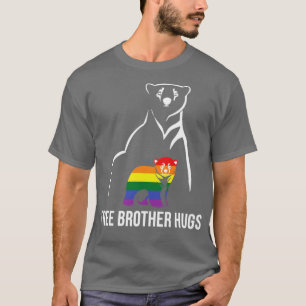 T-shirt Free Brother Hugs Gay pride LGBT Rainbow Men