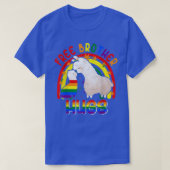 T-shirt Free Brother Hugs Two Llamas Proud LGBT Rainbow Fa (Design devant)