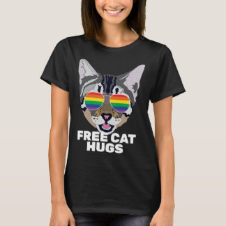 T-shirt Free Cat Hugs Vintage Cat  Gay Pride