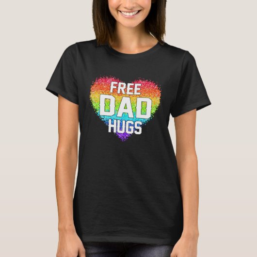 T-shirt Free dad hugs LGBT pride social movement (Devant)