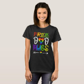 T-shirt Free Dad Hugs Pride Heart Rainbow LGBT Gay Pride D (Devant entier)