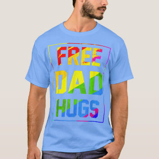 T-shirt Free Dad Hugs Rainbow LGBT Flag Fierté Tie Dye Pro