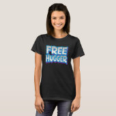 T-shirt FREE HUGGER not tree pun hippie retro peace (Devant entier)