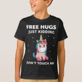 T-shirt Free Hugs Just ding Ne pas me toucher Introvert Un (Devant)