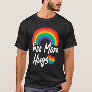 T-shirt Free Mom Hugs Cool Lgbt Rainbow Heart Lot Gay Les