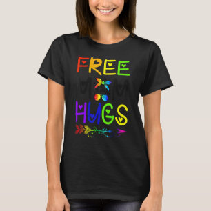 T-shirt Free Mom Hugs Daisy Rainbow Heart Lgbt Pride Mois