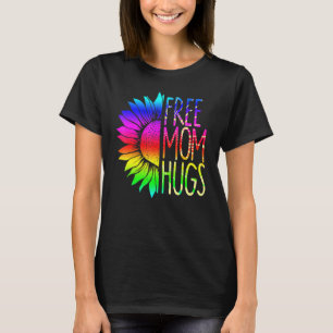 T-shirt Free Mom Hugs Daisy Rainbow Heart Lgbt Pride Mois