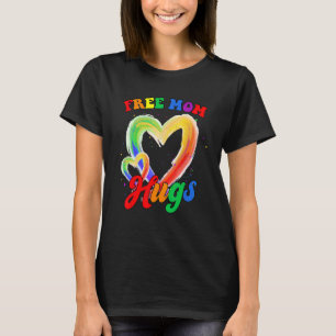 T-shirt Free Mom Hugs Gay pride de coeur LGBT Rainbow