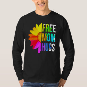 T-shirt Free Mom Hugs Gay pride Lgbt Daisy Rainbow Flower