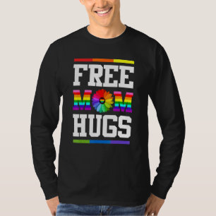 T-shirt Free Mom Hugs Gay pride LGBT Daisy Rainbow Flower