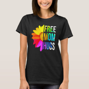 T-shirt Free Mom Hugs Gay pride Lgbt Daisy Rainbow Flower