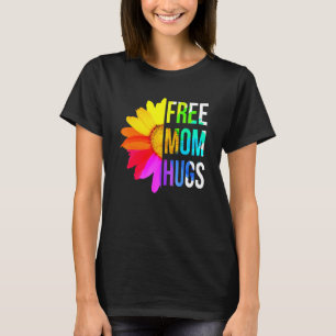 T-shirt Free Mom Hugs Gay pride Lgbt Daisy Rainbow Flower