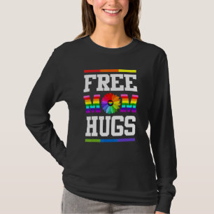 T-shirt Free Mom Hugs Gay pride LGBT Daisy Rainbow Flower