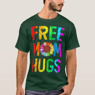 T-shirt Free Mom Hugs Gay pride LGBT Daisy Rainbow Flower