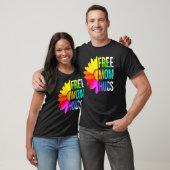 T-shirt Free Mom Hugs Gay pride Lgbt Daisy Rainbow Flower (Unisexe)