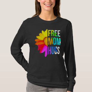 T-shirt Free Mom Hugs Gay pride Lgbt Daisy Rainbow Flower