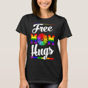 T-shirt Free Mom Hugs Gay pride Lgbt Daisy Rainbow Flower