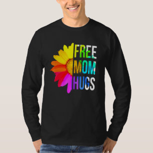 T-shirt Free Mom Hugs Gay pride Lgbt Daisy Rainbow Flower