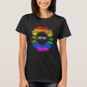 T-shirt Free Mom Hugs Gay pride Lgbt Daisy Rainbow Sunflow