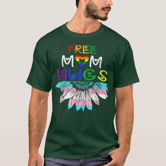 T-shirt Free Mom Hugs Lgbt Lgbtq Pride Rainbow Sunflower 