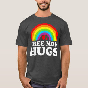 T-shirt Free Mom Hugs LGBT Pride Rainbow Heart Vintage Lov