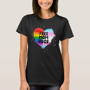 T-shirt Free Mom Hugs Lgbt Rainbow Flag Gay pride de coeur