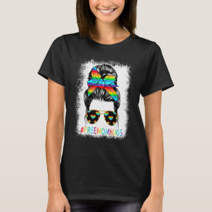 T-shirt Free Mom Hugs Messy Bun Heart Woman Rainbow Lgbt P
