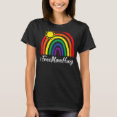 T-shirt Free Mom Hugs Messy Bun Lgbt Pride Sun Rainbow Tea (Devant)